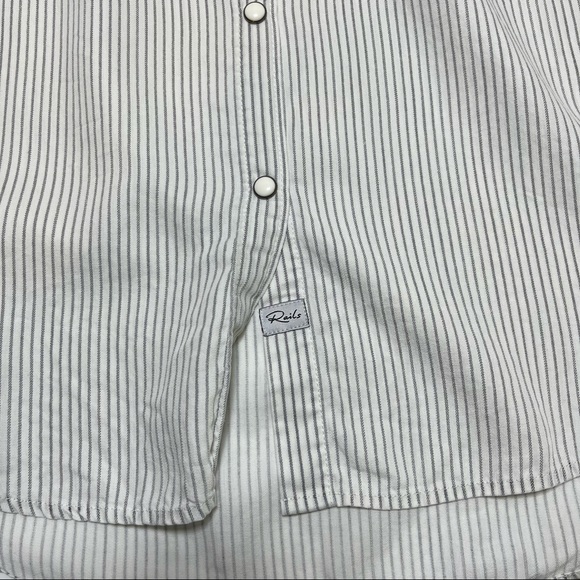 Rails Eliza Pinstripe Snap Button Down Top Size Medium White - Picture 10 of 10